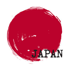 Wall Mural - grunge circle style of japan flag . vector