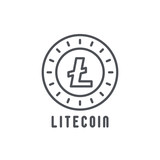 Fototapeta Big Ben - Litecoin thin line icon. Modern vector illustration of cryptocurrency.