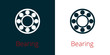 Ball bearing flat vector icon on white and inversion
