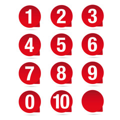 Poster - Number set red vector label