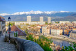 France, Isère (38), vue aérienne de Grenoble et de la chaîne de belledonne.
