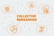 Conceptual business illustration with the words collective bargaining