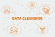 Conceptual business illustration with the words data cleansing