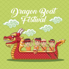 Poster - Dragon boat festival cartoon icon vector illustration graphic