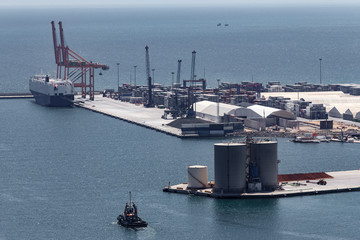 Oversea transport Ship in port