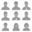 set of flat avatar, vector people icon, user faces design illustration, man and woman head