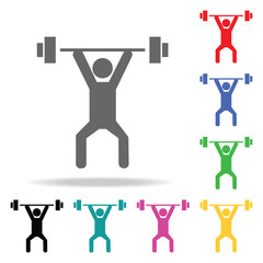 Weightlifting. Element of sport multi colored icon for mobile concept and web apps. Icon for website design and development, app development. Premium icon