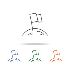 Poster - Moon flag icon. Element of a space multi colored icon for mobile concept and web apps. Thin line icon for website design and development, app development. Premium icon