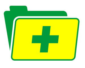 Wall Mural - yellow medical folder image vector icon logo