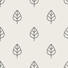 Seamless Pattern Background. Abstract And Classical Concept. Geometric Creative Design Stylish Theme. Illustration Vector. Black And White Color. Leaf Shape For Nature And Environment Day