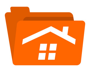 Wall Mural - orange house folder image vector icon logo