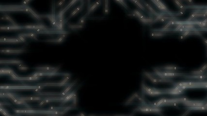 Poster - circuit board. signal transmission. information business cinematic background. seamless loop.place for text.