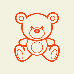 Poster - Teddy bear vector line illustration