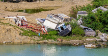 Boats Wrecked From Hurricane