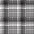 Glen Plaid Vector Pattern in Black and White Checks. Classic Houndstooth Seamless Textile Print. Trendy High Fashion. Traditional Scottish Fabric Background. Pixel Perfect Tile Swatch Included.