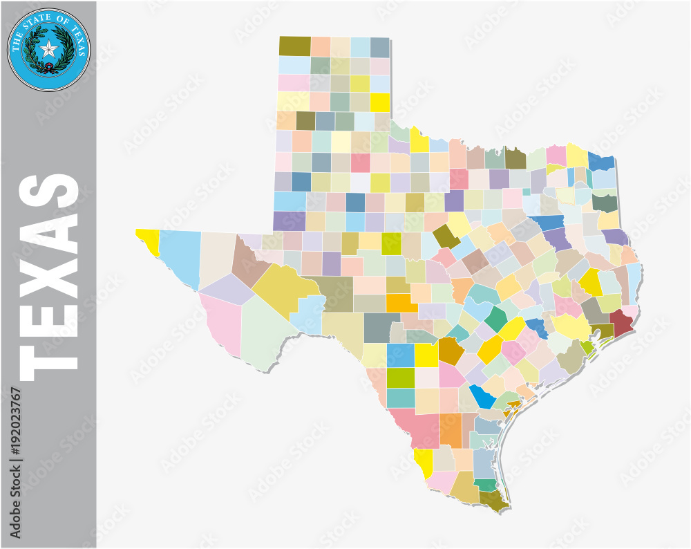colored administrative and political vector map of us federal state ...