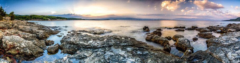 Beautiful landscape of Croatia, Croatia coast, sea and mountains. Panorama