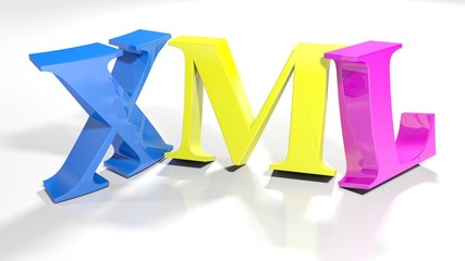 Poster - XML colorful 3D write - 3D rendering