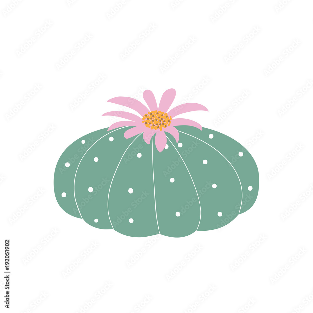 peyote cactus plant with flower mescaline boho psychedelic icon - obrazy, fototapety, plakaty 