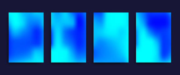 Wall Mural - cover templates with blue holographic foil effect