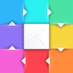 Poster - square steps 3d background with arrow points 1 to 8 vector