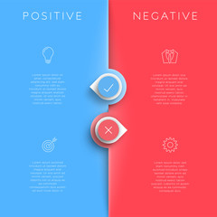 Poster - positive negative list template with arrow points