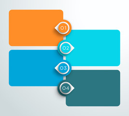 Poster - 1 to 4 Number Text Boxes Stacked Infographic