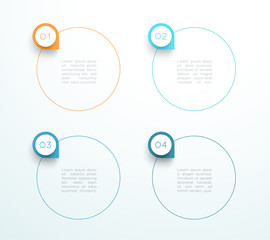 Poster - Vector Circle Outlines With 3D Arrow Markers Number 1 to 4