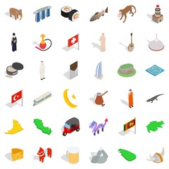 Underage icons set, isometric style