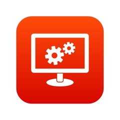 Poster - Monitor settings icon digital red