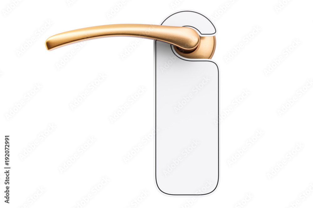 Door handle with blank sign, 3D rendering Stock Illustration | Adobe Stock