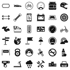 Poster - Motor icons set, simple style