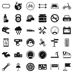 Poster - Chauffeur icons set, simple style