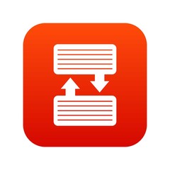Poster - Infographic blocks with arrows icon digital red
