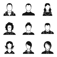 Poster - Individual person icons set, simple style