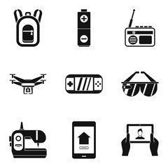 Poster - Pocket gadget icons set, simple style