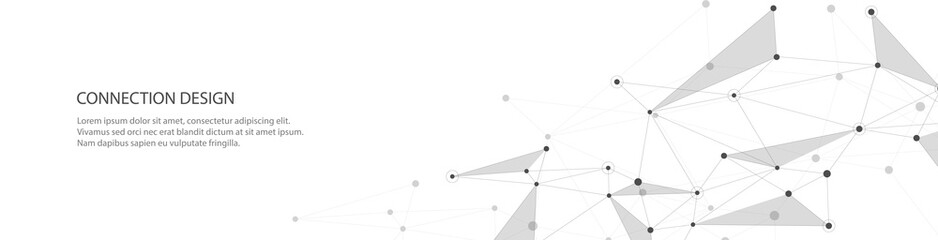 Vector banner design, global connection with lines and dots.