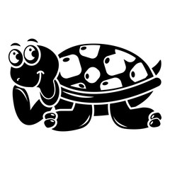 Wall Mural - Happy turtle icon, simple style