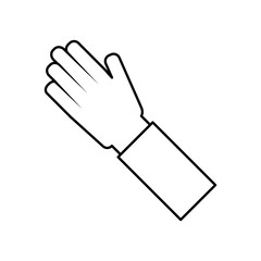 Poster - human hand arm palm showing five fingers vector illustration outline image