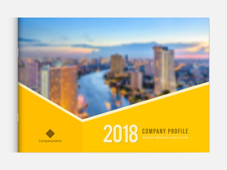 Wall Mural - Business brochure cover design template corporate company profile or annual report catalog magazine flyer booklet leaflet. Cover page A4 landscape vector EPS-10 sample image with Gradient Mesh.