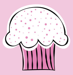 Wall Mural - Pink Valentines Day Cupcake