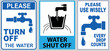 © coolvectormaker - save water drop sign ( every drop counts, reduce water, use wisely, think conserve water, water shut off)