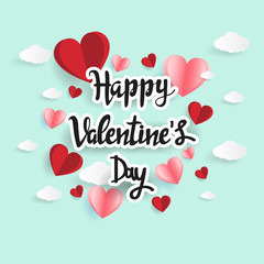 Wall Mural - Happy valentine day. with creative love composition of the hearts. Vector illustration