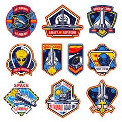 Wall Mural - set of vintage space and astronaut badges