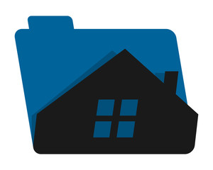 Wall Mural - black house folder image vector icon logo