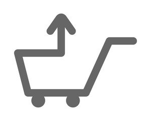 Sticker - upon trolley icon cart carry carriage image vector icon logo