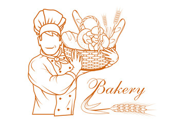 Wall Mural - Fresh bread. Bakery products. Bread shop. Bake logo.