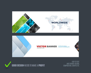 Wall Mural - Abstract vector set of modern horizontal website banners