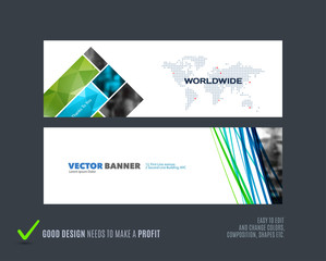 Wall Mural - Abstract vector set of modern horizontal website banners