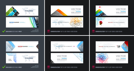 Wall Mural - Abstract vector set of modern horizontal website banners